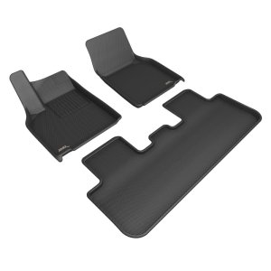 Tesla Model Y Floor Mat Set - Front + Rear - 3D MAXpider - Kagu Combo - Black - 2026+ Tesla Model Y Floor Mat Set - Front + Rear - 3D MAXpider - Kagu Combo - Black - 2026+